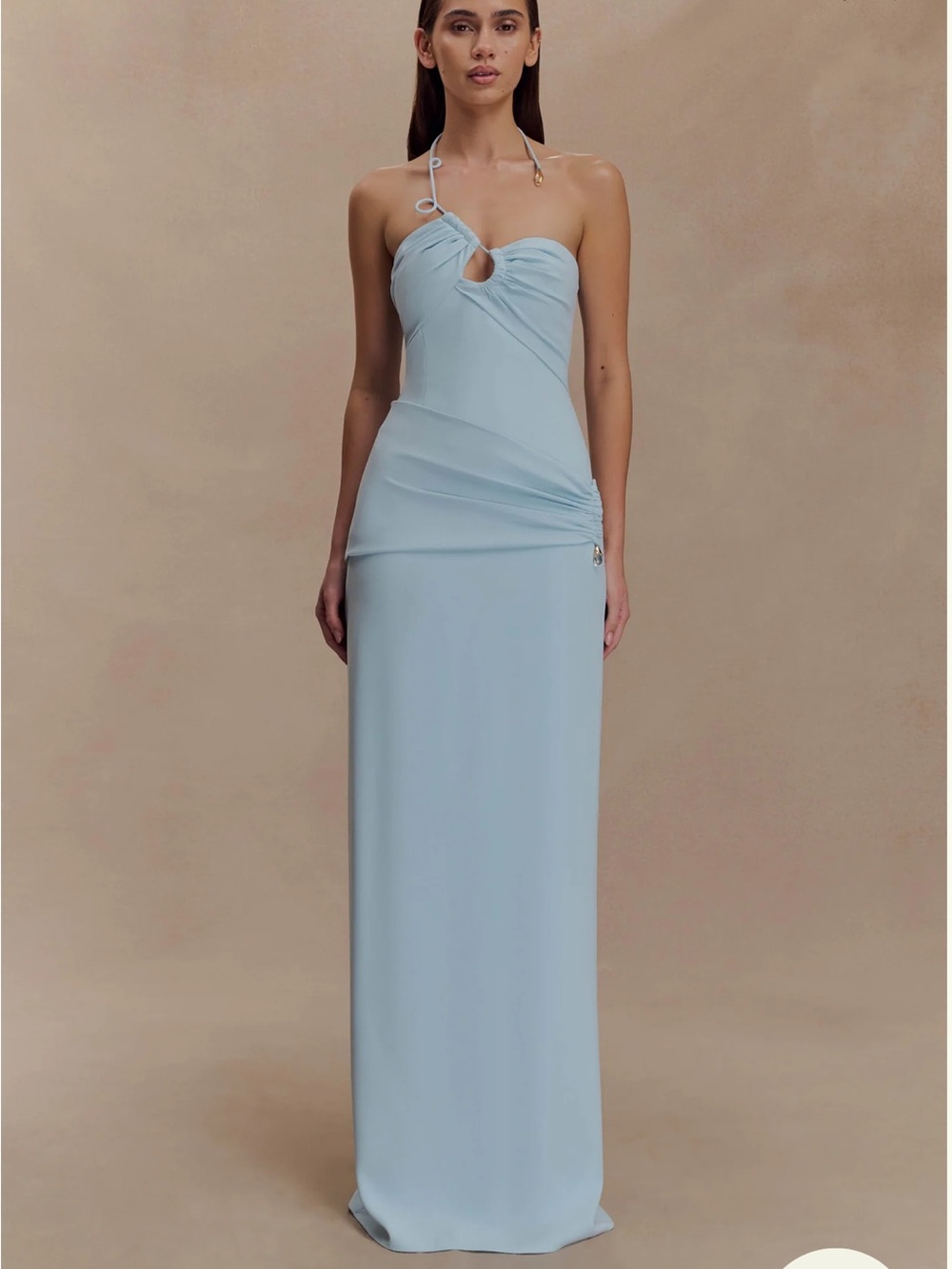 Meshk light Blue Strapless Maxi Dress